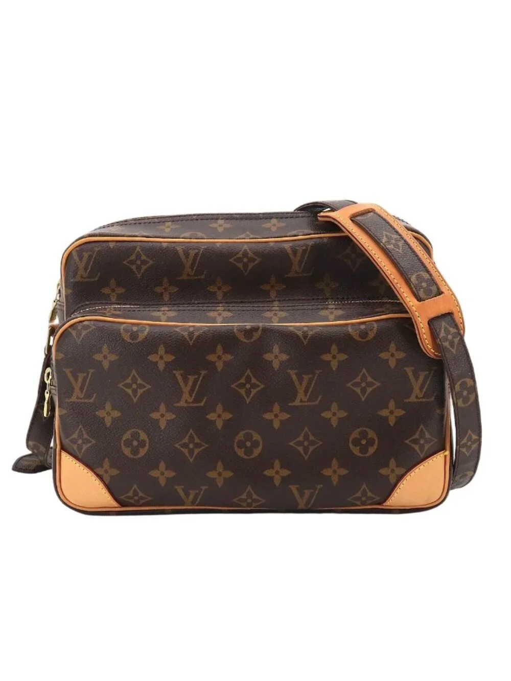 Louis Vuitton Monogram Nile Shoulder Bag Brown Gold